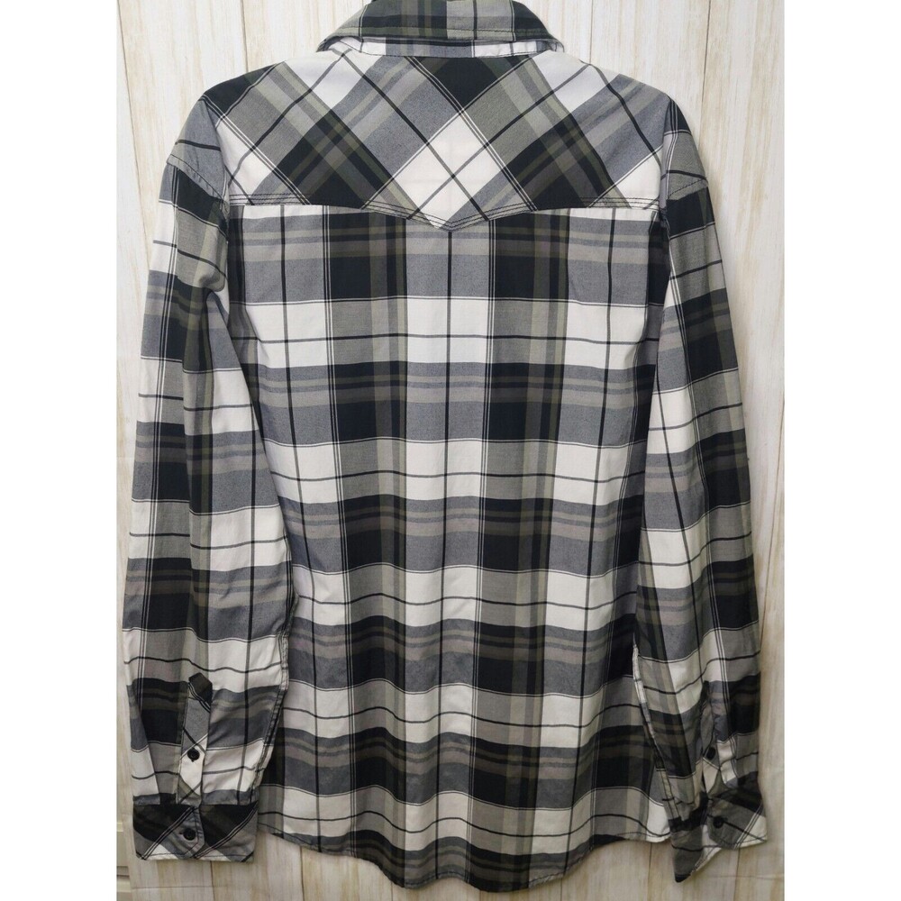 Reclaim Athletic Fit Men's Shirt Button Up~ Long Sleeve~Gray Plaid~Size XL - Picture 3 of 10